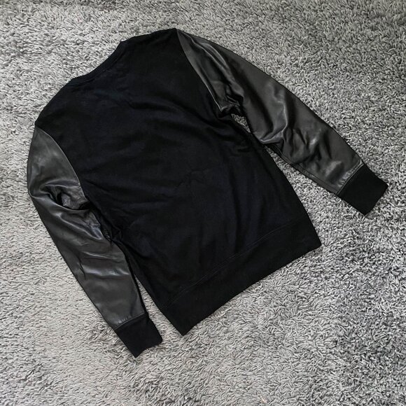 Helmut Lang Leather and Wool Pullover Sweater - Picture 3 of 5